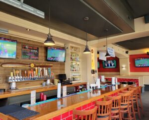 Interior of sports restaurant and bar photo